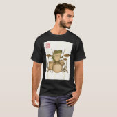 Funny Frog Drum Rock Music Kawaii Japanese  T-Shirt (Vorne ganz)