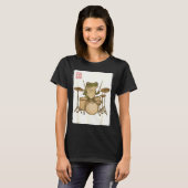 Funny Frog Drum Rock Music Kawaii Japanese  T-Shirt (Vorne ganz)