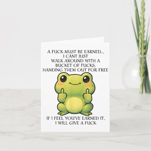 Funny Frog ein Fick muss verdient werden, ich kann Karte (Vorderseite)