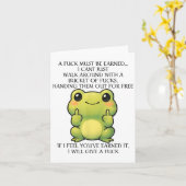 Funny Frog ein Fick muss verdient werden, ich kann Karte (Gelbe Blume)