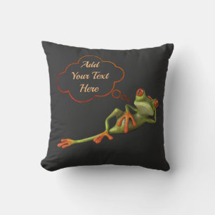 Funny Frog Einstellung mit Textnachricht oder Zita Kissen