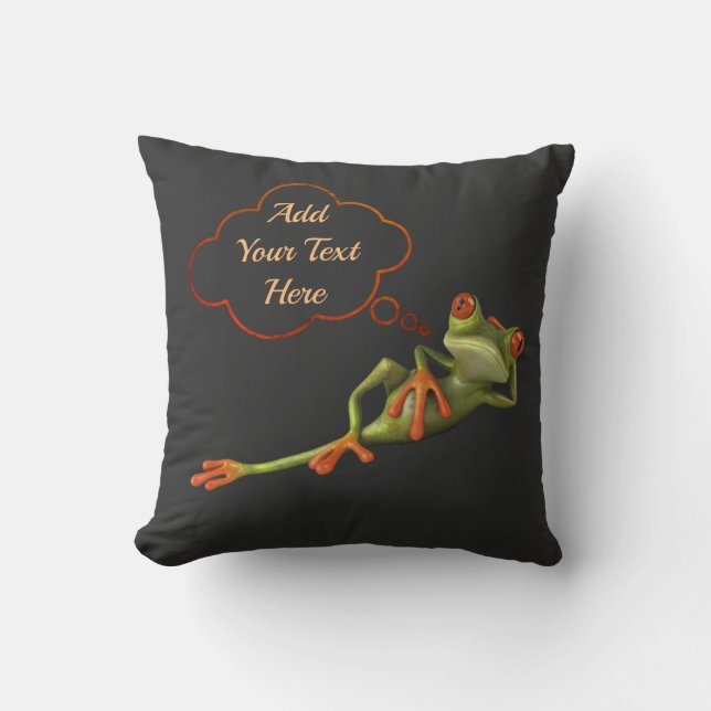 Funny Frog Einstellung mit Textnachricht oder Zita Kissen (Vorderseite)