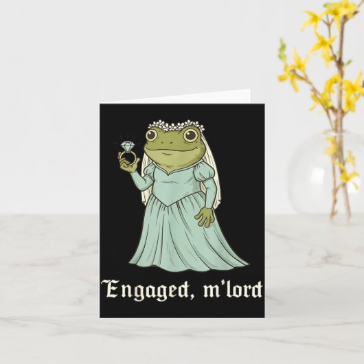 Funny Frog Engagement Matching Couples Tee Snarky  Karte (Gelbe Blume)