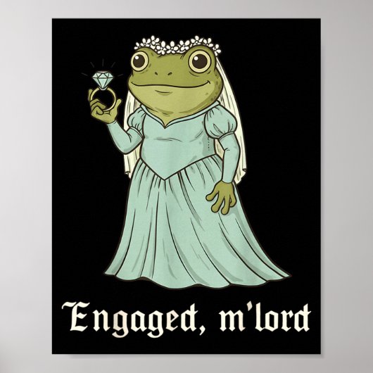 Funny Frog Engagement Matching Couples Tee Snarky Poster (Vorne)