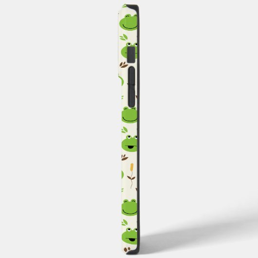 Funny Frog Faces Muster Monogram Case-Mate iPhone Hülle (Rückseite / Links)