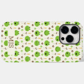 Funny Frog Faces Muster Monogram Case-Mate iPhone Hülle (Rückseite (Horizontal))