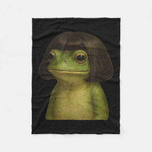 Funny Frog Girl Bob Hair Meme Art Fleecedecke