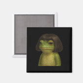Funny Frog Girl Bob Hair Meme Art Magnet (Vorderseite/Rückseite)
