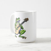 Funny Frog Gitarre spielen Personalisiert Kaffeetasse (Vorderseite Links)