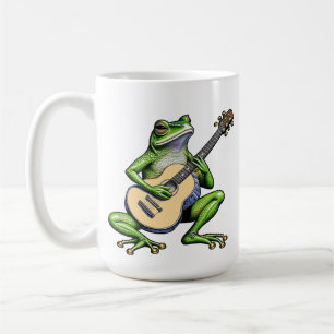 Funny Frog Gitarre spielen Personalisiert Kaffeetasse