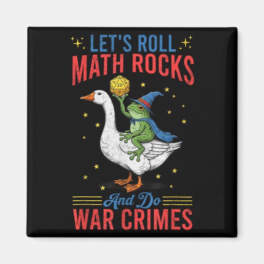 Funny Frog Goose Lasst uns Math Rocks rollen und K Magnet (Vorne)