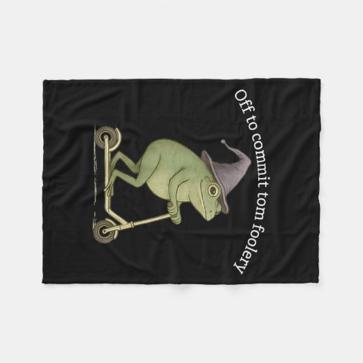 Funny Frog Graphic Saying Off To Commit Tom Fooler Fleecedecke (Vorderseite (Horizontal))
