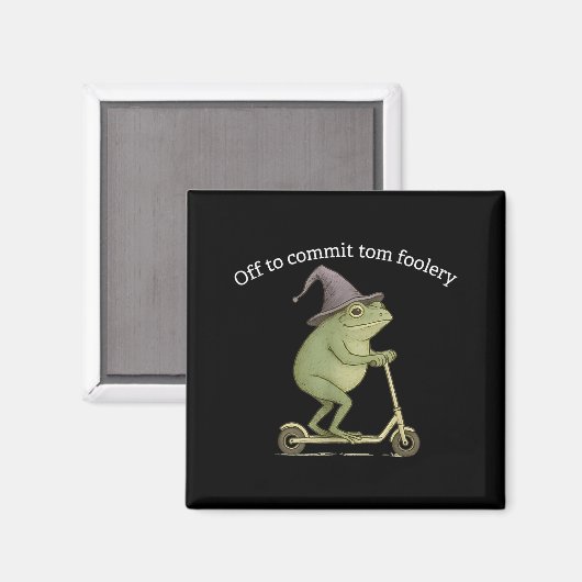 Funny Frog Graphic Saying Off To Commit Tom Fooler Magnet (Vorderseite/Rückseite)