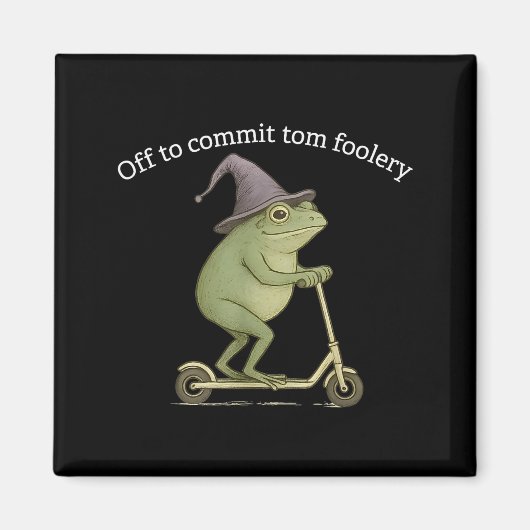 Funny Frog Graphic Saying Off To Commit Tom Fooler Magnet (Vorne)
