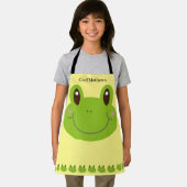 Funny Frog Green Animal mit Kid Name Schürze (Insitu)
