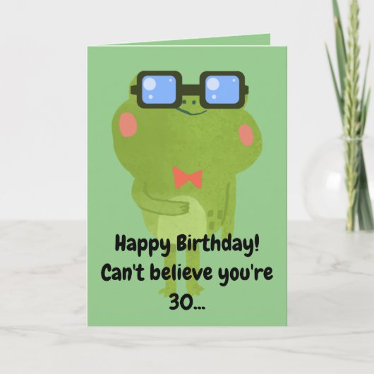 Funny Frog Green Son 30. Geburtstag Karte (Vorderseite)