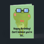 Funny Frog Green Son 30. Geburtstag Karte<br><div class="desc">Funny Frog Green Son 30. Geburtstag, ein einzigartiges Design für jeden, der etwas Besonderes für seinen Sohn zu seinem Geburtstag sucht. Das Design hat einen lustigen Frosch vorne mit anpassbarem Text, den Sie personalisieren können. Zögern Sie also nicht, ihn an Ihre eigene Geburtstagseinladung anzupassen. Wenn Sie Probleme haben, die Vorlage...</div>