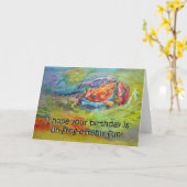 Funny Frog Happy Birthday Spaß Grußkarte Karte (Gelbe Blume)