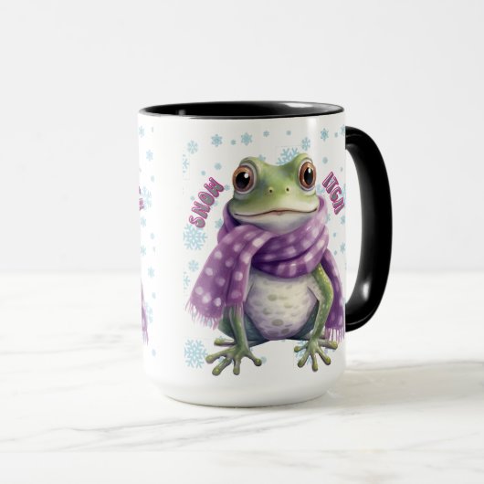 Funny Frog in der Schnee-Tasse - 'Schneejucken Tasse (VorderseiteRechts)