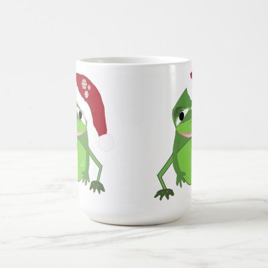 Funny Frog in einer Weihnachtsmannmütze Kaffeetasse (Mittel)