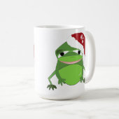 Funny Frog in einer Weihnachtsmannmütze Kaffeetasse (VorderseiteRechts)