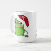 Funny Frog in einer Weihnachtsmannmütze Kaffeetasse (Vorderseite Links)