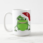 Funny Frog in einer Weihnachtsmannmütze Kaffeetasse (Links)