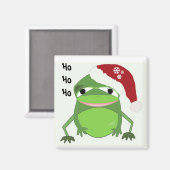 Funny Frog in einer Weihnachtsmannmütze Magnet (Vorderseite/Rückseite)