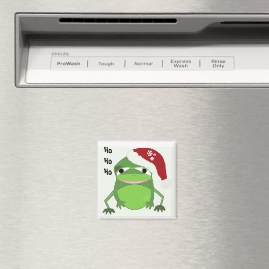 Funny Frog in einer Weihnachtsmannmütze Magnet (In Situ (Geschirrspüler))