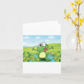 Funny Frog Karte (Gelbe Blume)
