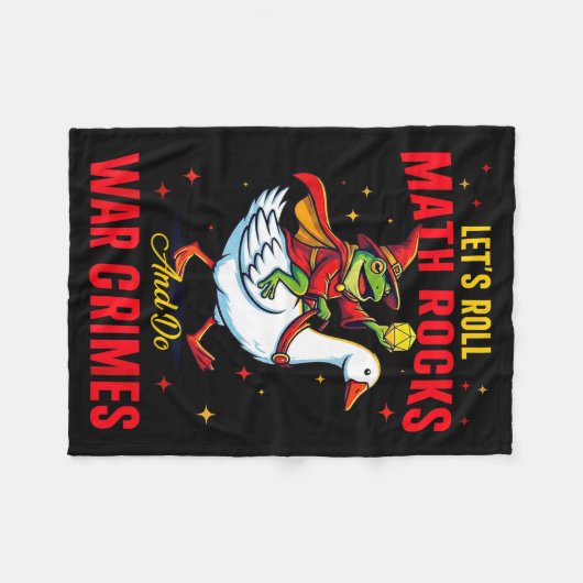 Funny Frog Let's Roll Math Rocks And Do War Crimes Fleecedecke (Vorderseite (Horizontal))