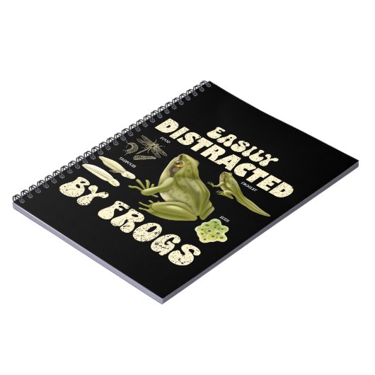 Funny Frog Lover leicht von Fröschen abgelenkt Notizblock (Linke Seite)
