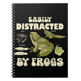 Funny Frog Lover leicht von Fröschen abgelenkt Notizblock