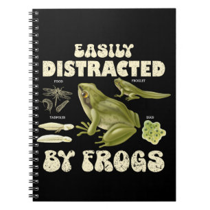 Funny Frog Lover leicht von Fröschen abgelenkt Notizblock