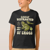 Funny Frog Lover leicht von Fröschen abgelenkt T-Shirt (Vorderseite)