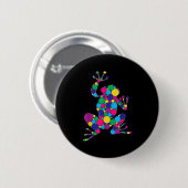 Funny Frog Lovers Polka Dot Art Student Happy Dot Button (Vorne & Hinten)