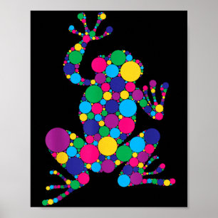 Funny Frog Lovers Polka Dot Art Student Happy Dot Poster