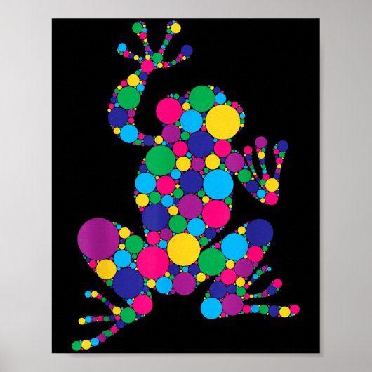 Funny Frog Lovers Polka Dot Art Student Happy Dot Poster (Vorne)