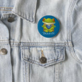Funny Frog Meditating Cartoon Button (Beispiel)
