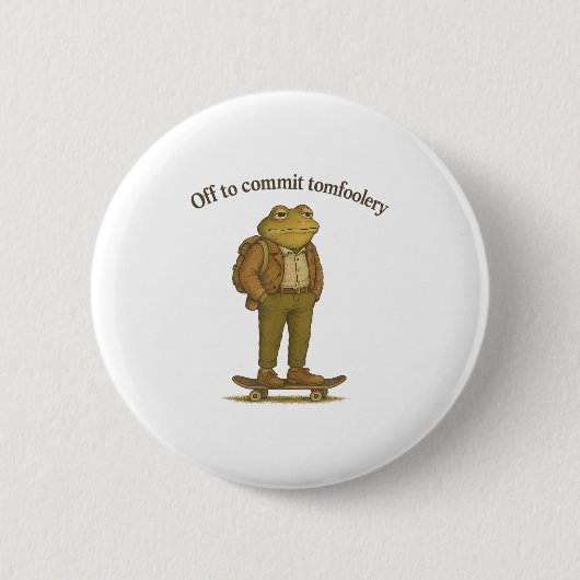 Funny Frog Meme Alberner dunkler Spaß ab, um Tom z Button (Vorderseite)