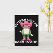 Funny Frog Meme Gluten Got Me Darn Tootin' Gluten  Karte (Gelbe Blume)