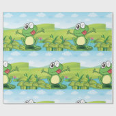 Funny Frog mit der Zunge raus Geschenkpapier (Flach)