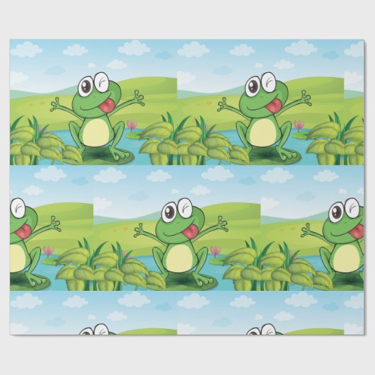 Funny Frog mit der Zunge raus Geschenkpapier (Flach)