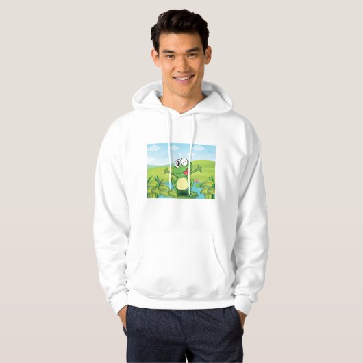 Funny Frog mit der Zunge raus Hoodie (Vorne ganz)