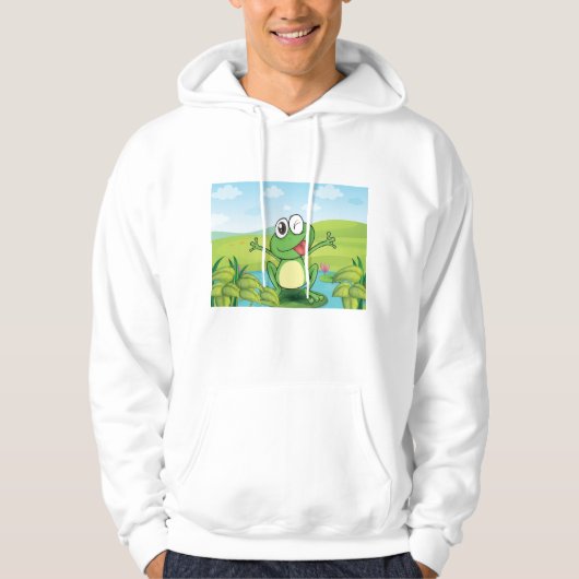 Funny Frog mit der Zunge raus Hoodie (Vorderseite)