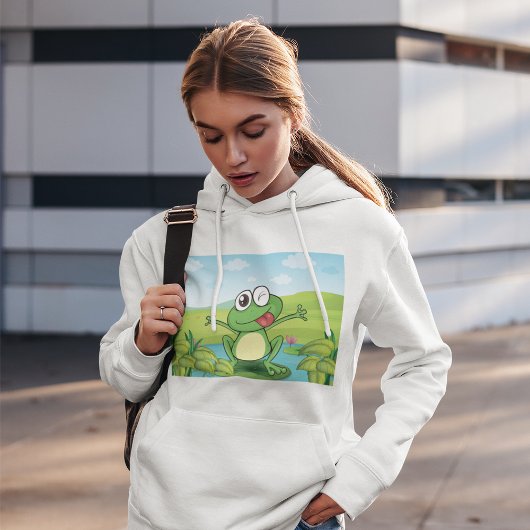 Funny Frog mit der Zunge raus Hoodie