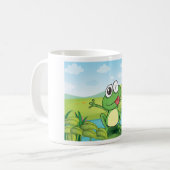 Funny Frog mit der Zunge raus Kaffeetasse (Vorderseite Links)