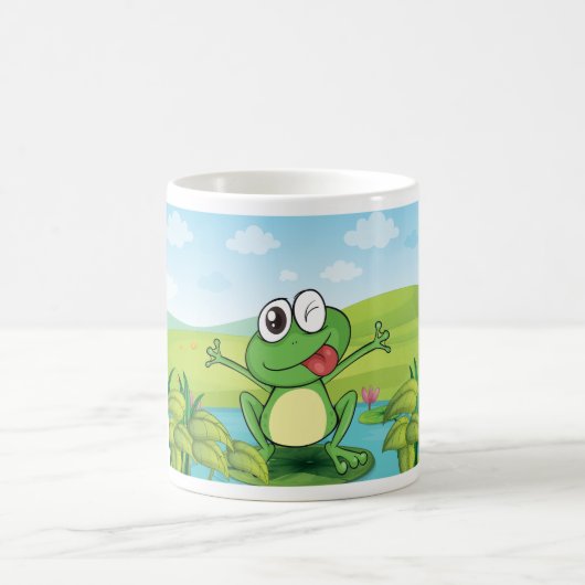 Funny Frog mit der Zunge raus Kaffeetasse (Mittel)