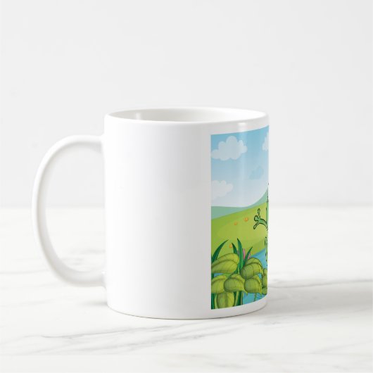 Funny Frog mit der Zunge raus Kaffeetasse (Links)