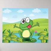 Funny Frog mit der Zunge raus Poster (Vorne)